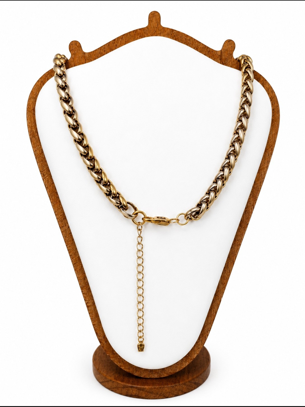 Vintage Aigner Chunky Gold Wheat Chain Necklace - Picture 2 of 3